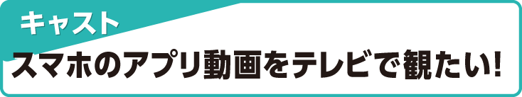 スマホのアプリ動画をテレビで観たい!